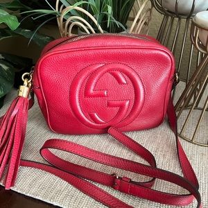 SOLD ! GUCCI Red soho bag authentic crossbody purse